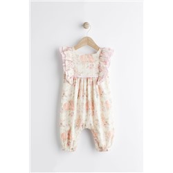 Pink Floral Baby Woven Jumpsuit (0mths-2yrs)