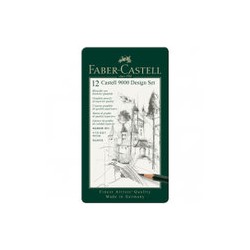 Набор карандашей ч/г Faber-Castell "Castell 9000 Design Set", 12шт., 5H-5B, заточен., метал. кор.