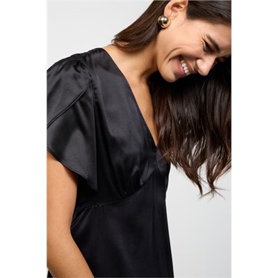 Top de seda - Negro