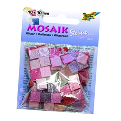 FOLIA Мозаика "Тонированная с блестками", 10х10 мм, 190 шт, оттенки розового