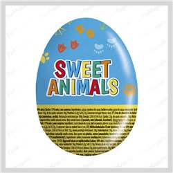 Шоколадное яйцо-сюрприз Sweet animals 20 гр, Nickelodeon