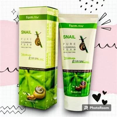 FarmStay Пенка для умывания "Улитка" Snail Pure Cleansing Foam, 180мл