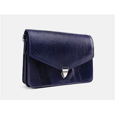 Синяя кожаная женская поясная сумка из натуральной кожи «KB0012 Blue Piton»