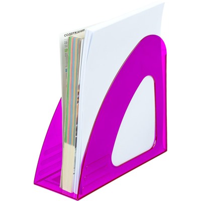 Лоток вертикальный Attache 90мм Bright Colours прозрачный фиолетовый