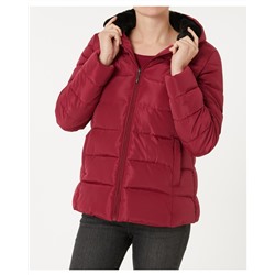 Weinrote Steppjacke Janina, Kapuze