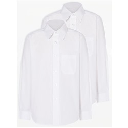 Набор из 2 белых школьных рубашек с длинными рукавами для мальчиков