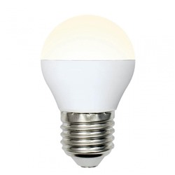 Нарушена упаковка.   Лампа светодиодная шар E27 6W 3000K (Теплый белый свет) Uniel Multibright  (UL-00002377)  LED-G45-6W/WW/E27/FR/MB PLM11WH картон