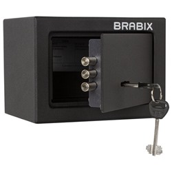 Сейф мебельный BRABIX "SF-140KL", 140х195х140 мм, ключевой замок, черный, 291140, S103BR210114