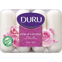 Туалетное мыло Duru (Дуру) Pure & Natural Роза, 4 шт*85 г