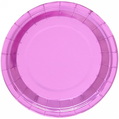Тарелка бумажная 18 см в наборе 10 шт "Диско" розовая