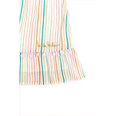 Nicole Miller Striped Cotton Multi Skirt