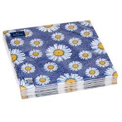 Салфетки бумажные "Art Bouquet" 33х33см, 3-х слойные, 20 штук в упаковке, 100% целлюлоза, "Daisy. Ромашки" (Россия)