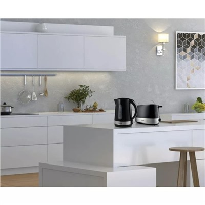 Чайник Gorenje K17BK, пластик, 1.7 л, 2200 Вт, чёрный с серебристым