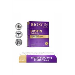 Bioxcin Biotin 5.000 мкг 30 таблеток - биотин + цинк 15 мг витамин для волос и ногтей