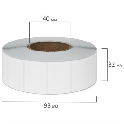 Этикетка ТермоЭко (30х20 мм), 2000 этикеток в ролике, прозрачная подложка из пленки, светостойкость до 2 месяцев, 114500, 54235