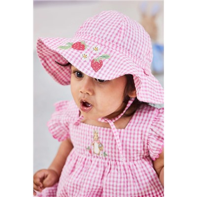 JoJo Maman Bébé Peter Rabbit Embroidered Summer Dress And Hat Set 2-Piece