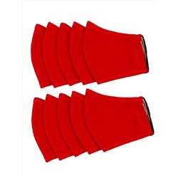 Маска  фигурная набор (красный) 10 шт детский