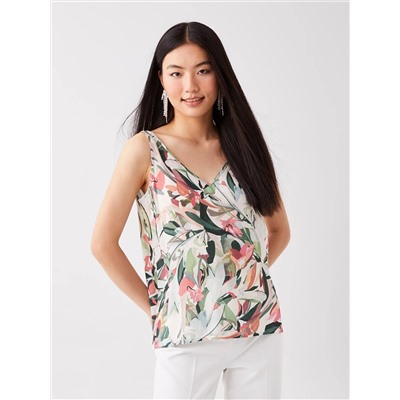 LC Waikiki Женская блузка с V-образным вырезом и цветочным принтом