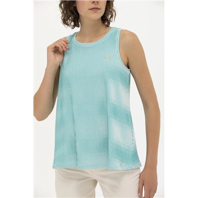 Женская мятная футболка без рукавов с круглым вырезом Неожиданная скидка в корзине
