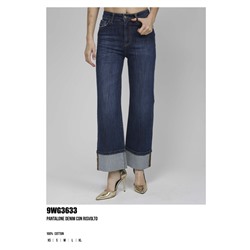 9WG3633  PANTALONE DENIM CON RISVOLTO