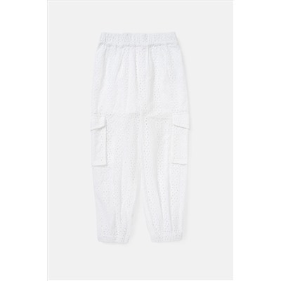 Angel & Rocket Cleo Broderie Cargo White Trousers