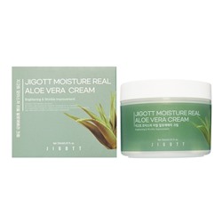 Jigott Moisture Real Aloe Vera Cream Увлажняющий крем для лица с экстрактом Алоэ Вера 150мл