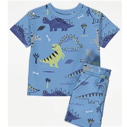 Blue Dinosaur T-Shirt and Shorts Outfit