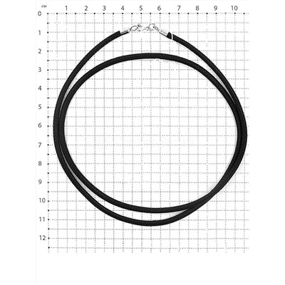 Шнурок текстильный (вощёный) с замком из родированного серебра 925 пробы хш-003р2