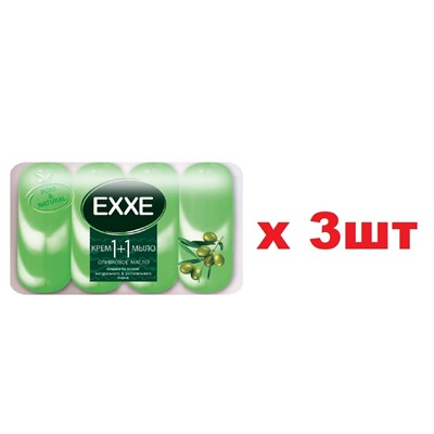 EXXE Туалетное крем-мыло 1+1 4шт*90г Зеленый чай 3шт