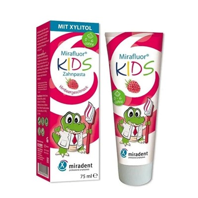 Зубная паста Miradent Mirafluor Kids (0-6 лет), 75 мл
