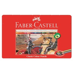 Набор цветных карандашей Faber-Castell "Рыцарь", 36цв в металлическом пенале
