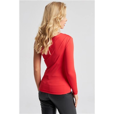 Женская красная блузка с одним рукавом EY2675
