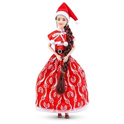 %Кукла "Рождественский наряд" (28 см, шарнирн.)