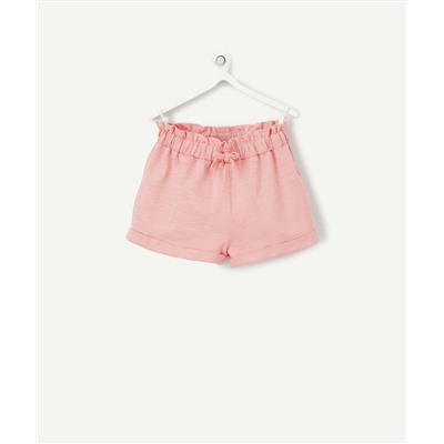 SHORT BÉBÉ FILLE ROSE EN COTON BIOLOGIQUE