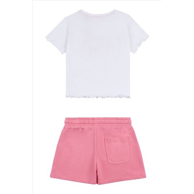 Elle Junior Girls White T-Shirt and Shorts Set