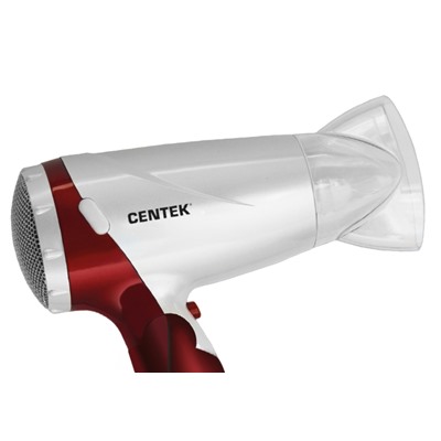 Фен Centek CT-2209 RW 1600Вт, складная ручка, концентратор (белый/красный)