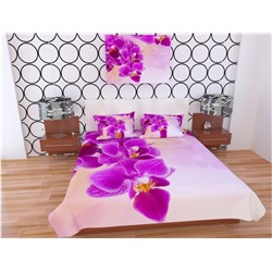 Фотопокрывало 1,5 спальное Розовые орхидеи 2