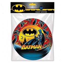 Тарелки бумажные "Бэтмен", 18 см, набор 6 шт.