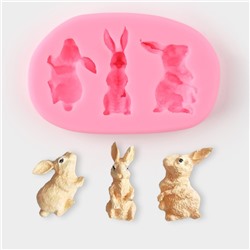 Молд Доляна «Кролик», силикон, 8×5×1 см, цвет МИКС