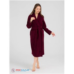 Женский махровый халат с шалькой темно-бордовый МЗ-02 (122)