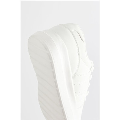 White Chunky Lace-Up Trainers