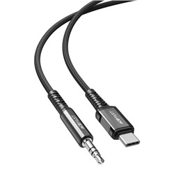 Аудиопереходник Acefast C1-08 Type-С to 3.5mm aluminum alloy audio cable - Black