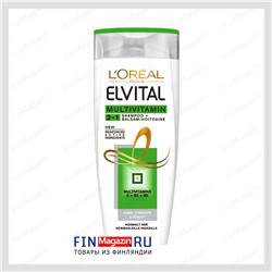 Мультивитаминный шампунь 2в1 для нормальных волос Loreall Paris Elvital 250 мл