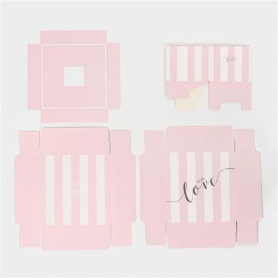 Коробка подарочная для цветов с вазой и PVC окнами складная, упаковка, «With love», 16 х 23 х 16 см