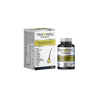 Trixowell Advanced Biotin, Folik Asit, Çinko, Antioksidanlar Içeren Multi Vitamin 60 Tablet Saç Vitamini