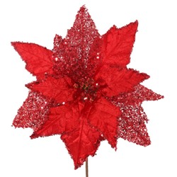 Цветок искусственный "Пуансеттия", L33 W33 H47 см