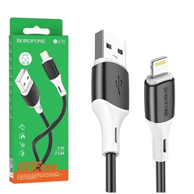 Кабель USB - Lightning BOROFONE BX79 Silicone (черный) 1м