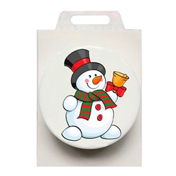 Мыло с картинкой "Снеговик с колокольчиком"