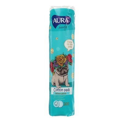 Ватные диски Aura из 100% хлопка, 100 шт.