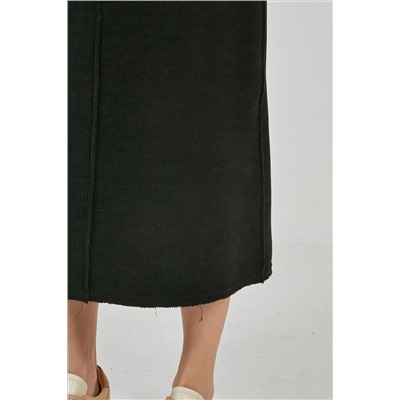 Длинная чёрная вельветовая юбка